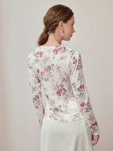 MOTF PREMIUM FLORAL PRINT RUFFLE TRIM T-SHIRT